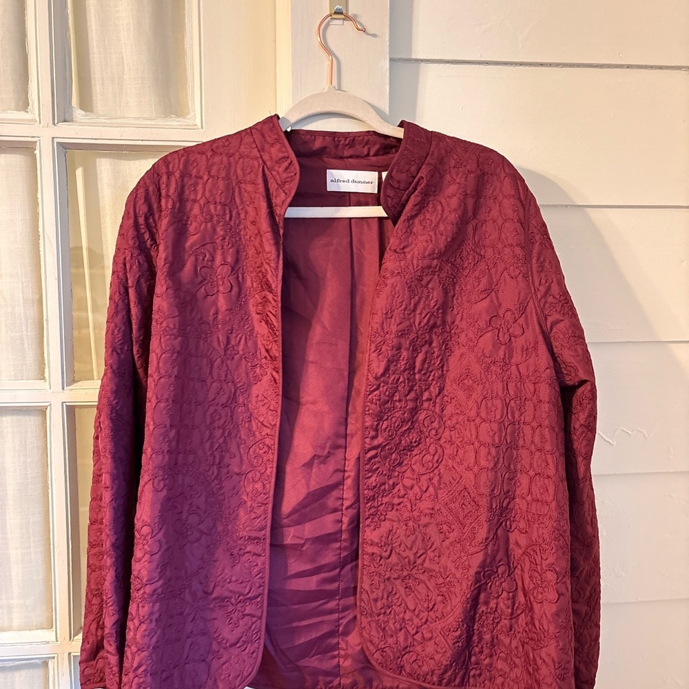 Alfred Dunner Women's Textured Blazer - Deep Red